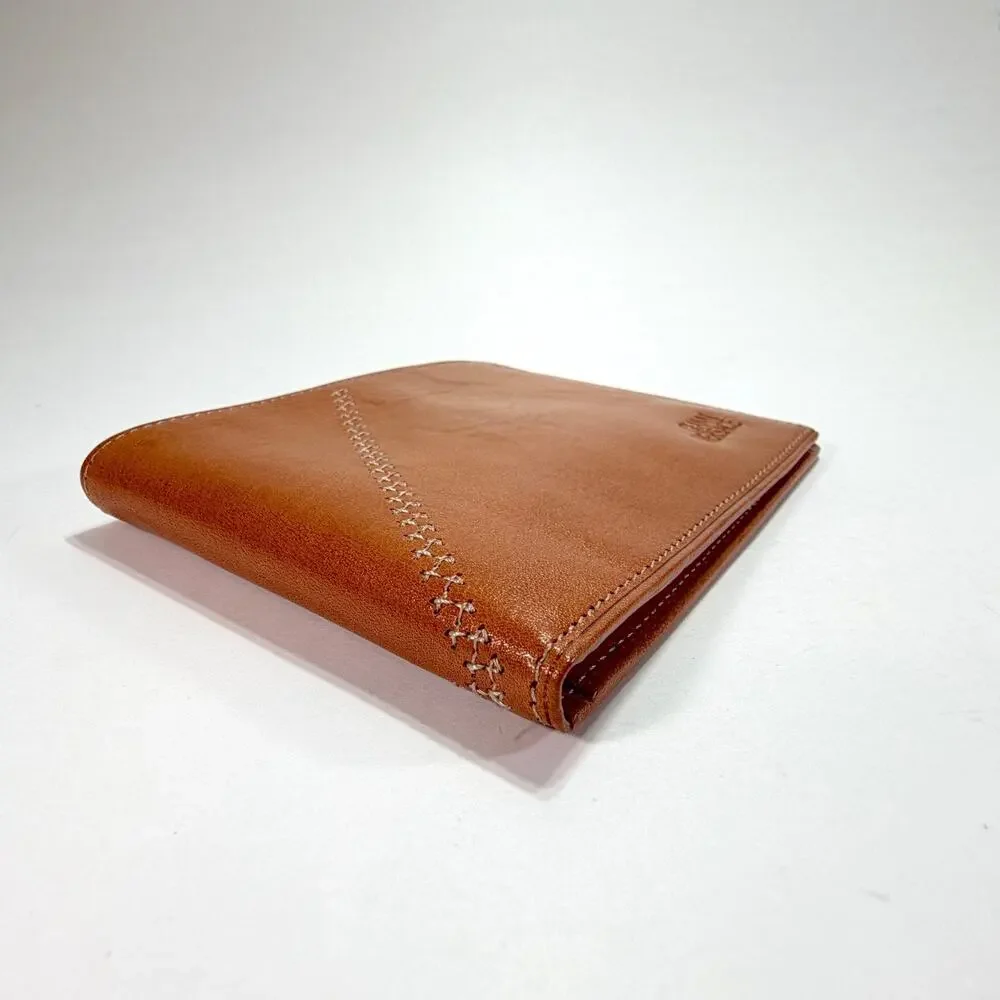 Gianni Versace Vintage 1990's Lt Brown/Cognac Leather Wallet Boxed Authentic NOS